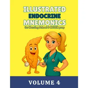 Illustrated Endocrine Mnemonics for Nursing School & NCLEX Prep: Volume 4 (Illustrated Mnemonics for Nursing School & NCLEX Prep Series)
