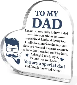 Fathers Day Gifts, Dad Gifts,Thank You Gifts for Dads Fathers Day Birthday Christmas,Unique Father Gift Ideas,You Are Special Dad Acrylic Heart Plaque