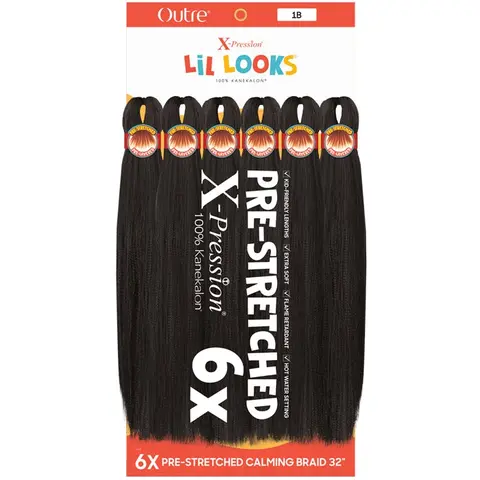Outre X-Pression Lil Looks 100% Kanekalon - 6X PRE-STRETCHED CALMING BRAID 32"