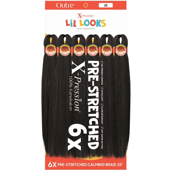 Outre X-Pression Lil Looks 100% Kanekalon - 6X PRE-STRETCHED CALMING BRAID 32"