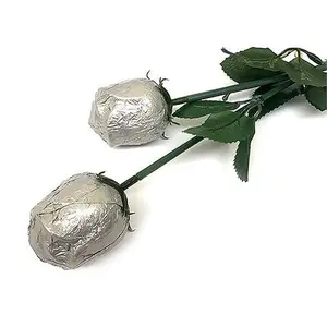 Silver Foiled Belgian Chocolate Color Splash Roses
