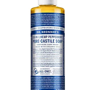 Dr. Bronner's magic Liquid Soap (Peppermint, 8 ounce) - Certified Fair Trade, Made with Organic Oils, All-One! Magic Soaps 8.oz