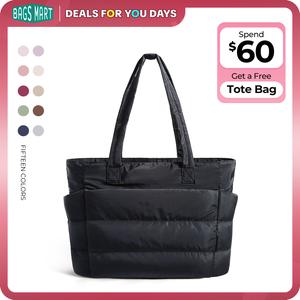 【Limited-Time Sale】BAGSMART Puffy Bubble 3 Sizes Tote Bag for Women Commute Laptop Gym Bag Tote Bag, Lightweight Versatile Tote with Multiple Compartments for Travel & Work Organize Zipper Closure Durable Quilted Tote bag Travel Bag tiktokshopmemorialday