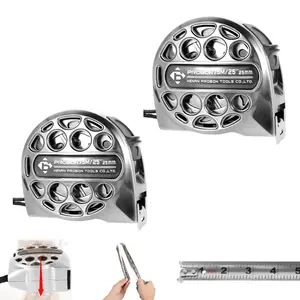 【2025】Portable Hollow Design Tape Measure 25 Feet / 7.5 Meters Stainless Steel Dual Sided Scale Waterproof Retractable Ruler Tape for Construction Home Woodworking Useful Tape