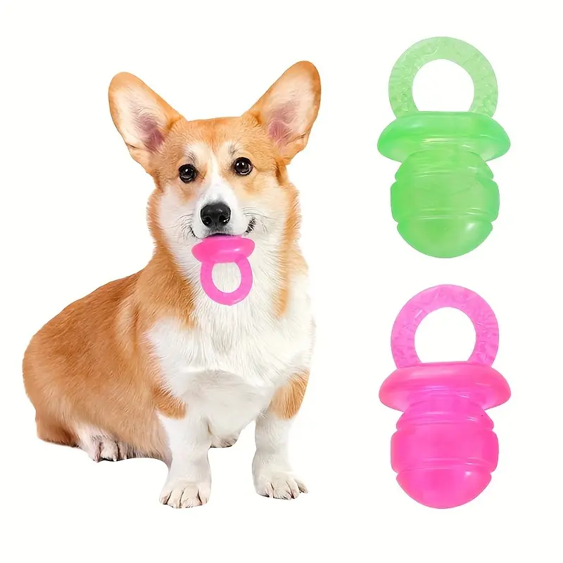 Transparent Pacifier Dog Chew Toy – Teething & Anxiety Relief for Puppies