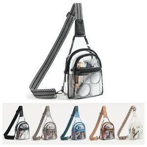 Leresas Clear Crossbody Bags for Women Men, Stadium Approved Sling Purse Shoulder Bag, Versatile Crossbody Bag for Travel Essentials Work, Transparent Clear Bag with Adjustable Strap, Great Gift for Birthday Holidays Stadium Events Concert