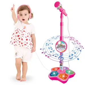 New K-Pop Music Microphone Toy with LED Light, Play Music and Sing Along, Perfect Halloween and Christmas Gift for Kids