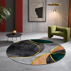Velvet round patterned printed carpet Home Decorative Area Rug that is soft and comfortable, suitable for multiple scenarios, available in various sizes, and non-shedding