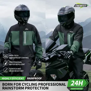 Men's Raincoat Set, Waterproof Jacket and Pants, Reusable Outdoor Workwear, Durable Thick Fabric, Ideal for Camping Hiking Travel