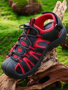 Boys Girls Outdoor Casual Sandals, PU Leather Running Shoes, Rubber Sole, All Seasons, Less Than Ankle Height, Kids Sports Footwear