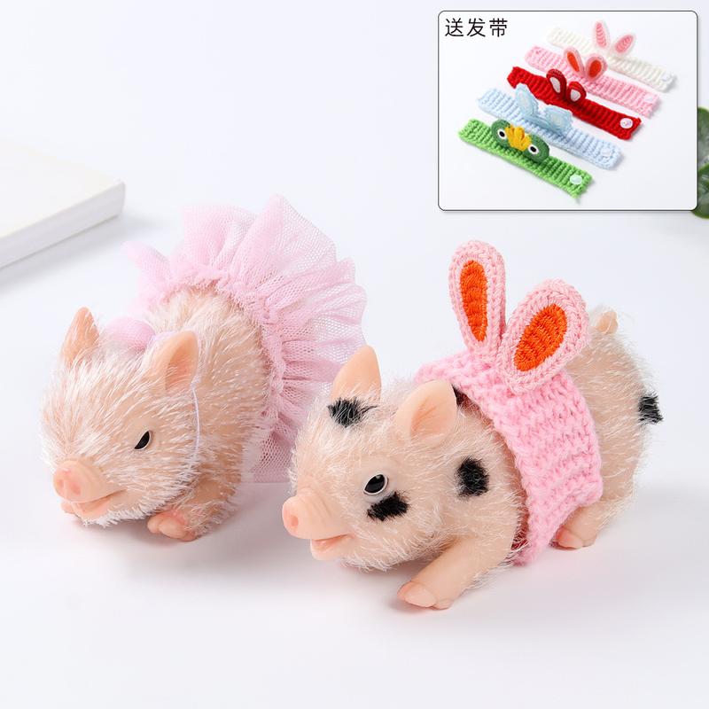 Mayfair Reborn Doll Full Body Silicone Cute Pig Soft Lifelike Mini Silicone Pig with Adorable Outfits