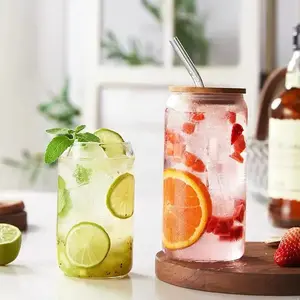 Everyday Glass Cup With Lid and Straw