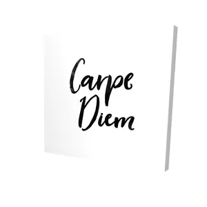 212 MAIN Carpe Diem Motivational Canvas Wall Print - 24x24 in., Minimalist White Artistic Bedroom Home Decor, Ideal Gift for Home Supplies Enthusiasts, Bedroom Decor