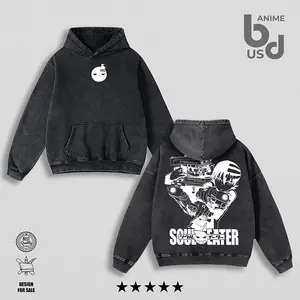 Death the Kid x Soul Eater Washed Hoodie Oversize Unisex, Double Printed Streetwear Anime Merch Gift For Fan