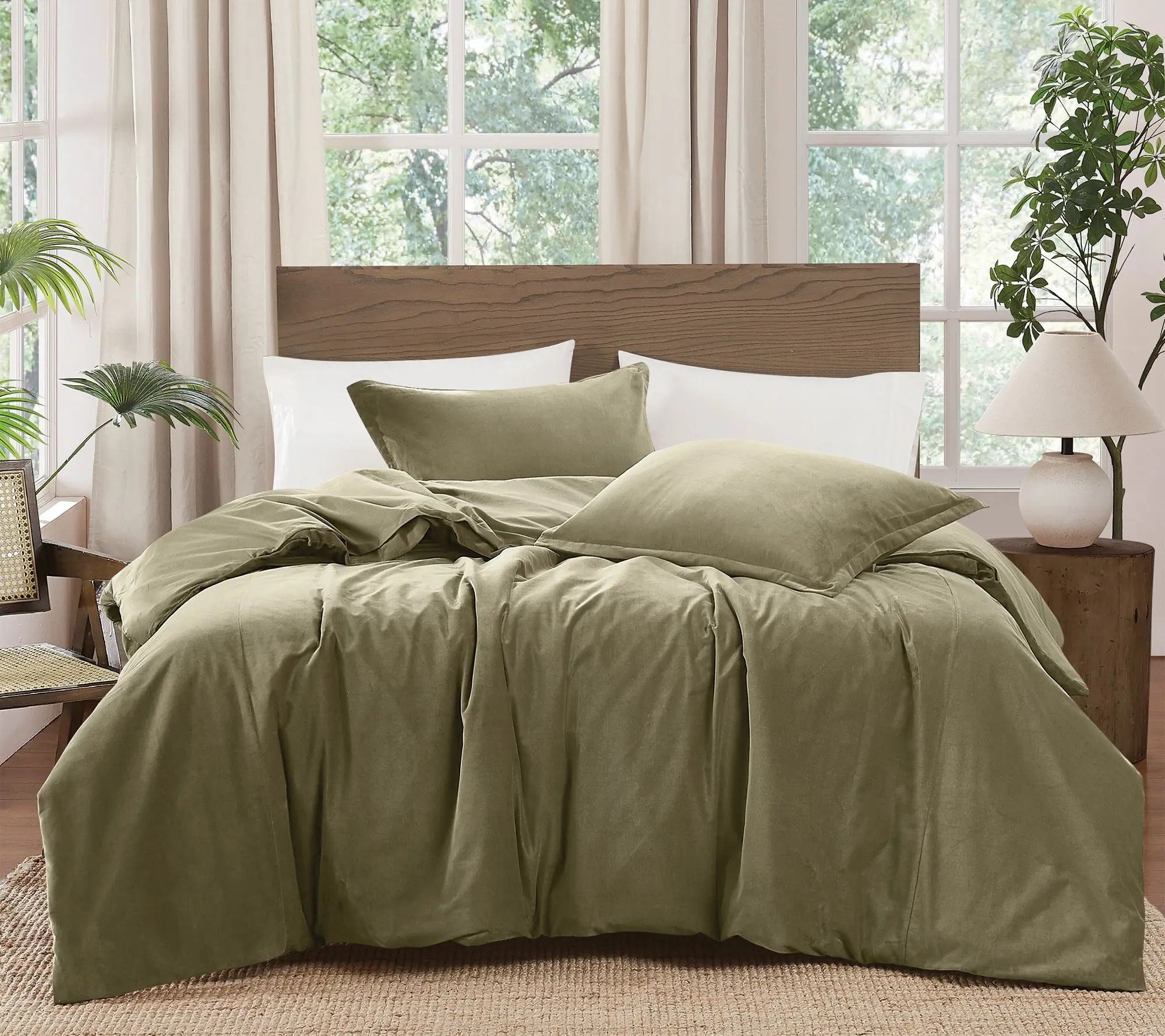Brooklyn Loom Matte Cotton Velvet 3-Piece KingComforter Set Brooklyn Loom Matte Cotton Velvet 3-Piece KingComforter Set