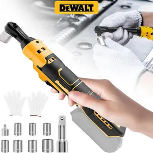 Cordless Brushless Electric Ratchet Wrench 3/8" Fit for Dewalt 20V Li-Ion Battery, Includes Sockets & Built-in LED