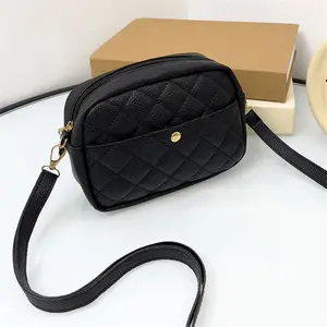 Quilted Crossbody Bag for Women PU Leather Handbags Stylish Shoulder Purse