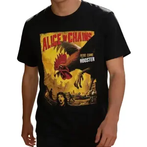 [SALE UP TO 30%] Alice In Chains Rooster Tour 2016 Heavy Cotton Black Unisex T-shirt Size S-5XL, Rock Tour Merch, Grunge Band Tee Unisex Shirt Made Using 100% US Cotton, Design & Printed In The USA