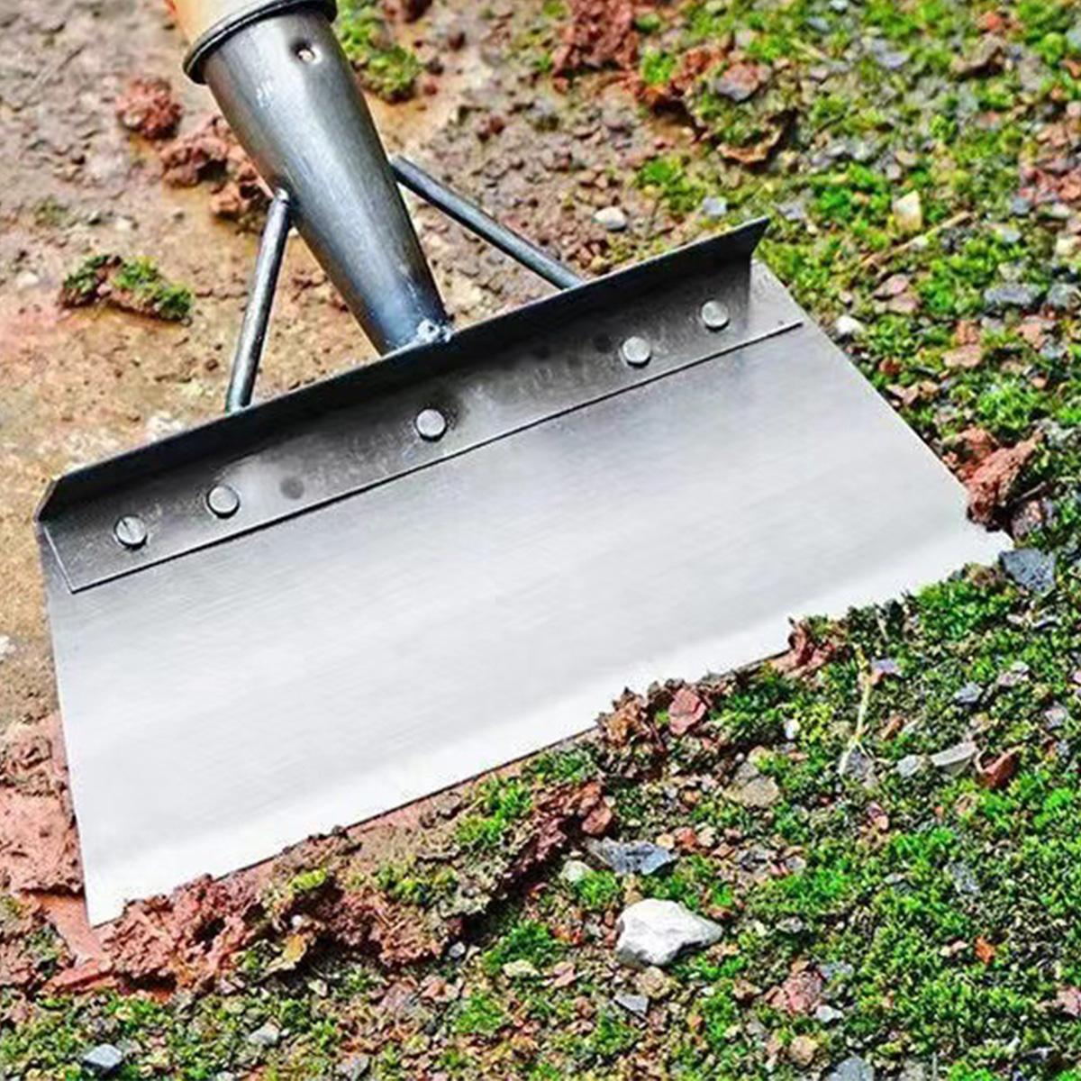 Multifunctional Heavy-Duty Garden Flat Shovel, Stainless Steel Snow Ice Scraper, Long Handle Floor Weeding Scraper for Lawn Edging, Snow Removal & Garden Cleaning