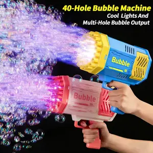 【SummerVibes] Bubble Machine Blower for Kids & Toddlers, Bubble Toys for Outdoor Birthday Party Portable Fun Colorful bubble machine