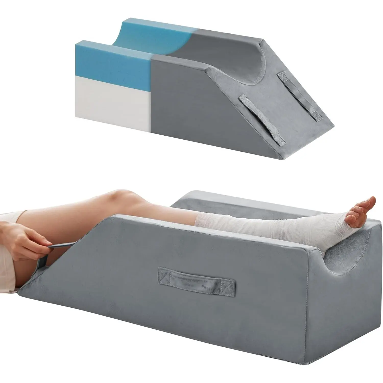 Elevation Pillows for After ,  or Rest, Memory   Elevating Pillow,  Pillow Elevation  Circulation,  Pillow Wedge Pillow for   Ankle , Grey