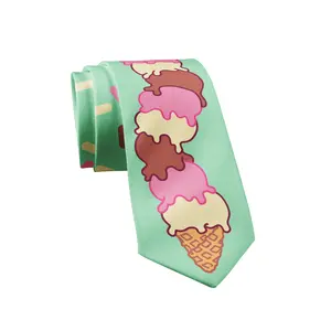Ice Cream Tie Funny Sweet Treat Graphic Novelty Necktie Funny Ties