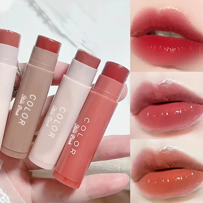 Colorful Moisturizing Lip Balm Lip Product Glossy Long-Lasting Hydrating Anti-Dry Cracked Lips Care Lip Repair Valentine Gift Contains Plant Shark Liver, Moisturize Hydrate Moisturizer Glaze Lip Treatment