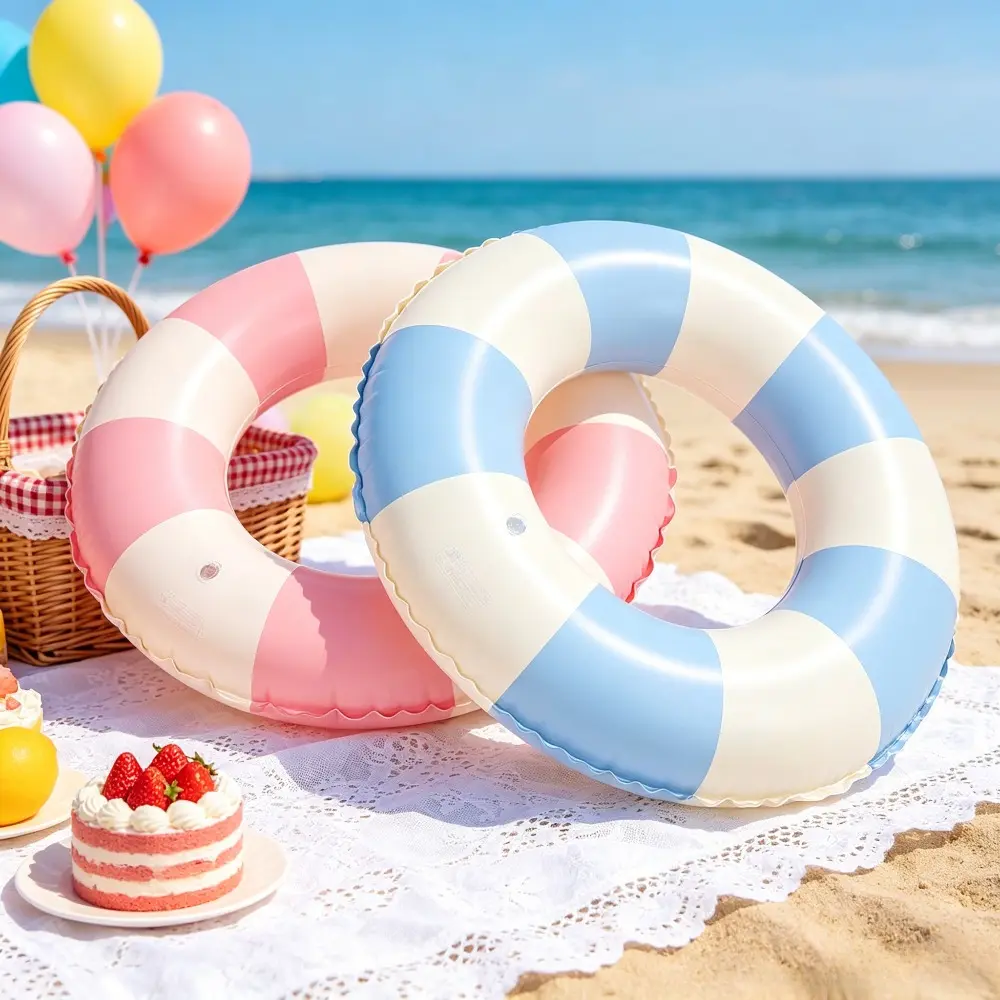 Inflatable Swimming Float Ring, Heavy Duty Air Float Tube for All Age Groups, Safe Water Floating Ring for Swimming Pool Seaside Lake Summer Travel Water Party Supplies