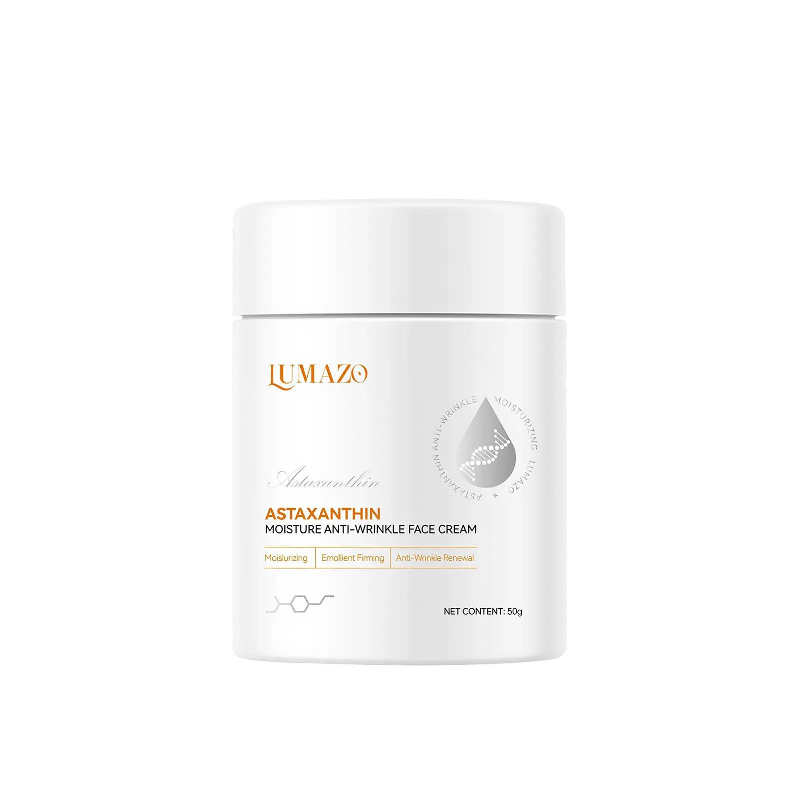 Astaxanthin Face Moisturizer to Hydrate Skin and Boost Daily Radiance, Alcohol-Free Formula, 50ml Bottle, Deep Hydrating Moisturizer, Moisture, 50G, Contains Neither, Cream, Face Cream, Astaxanthin Facial Massage Cream
