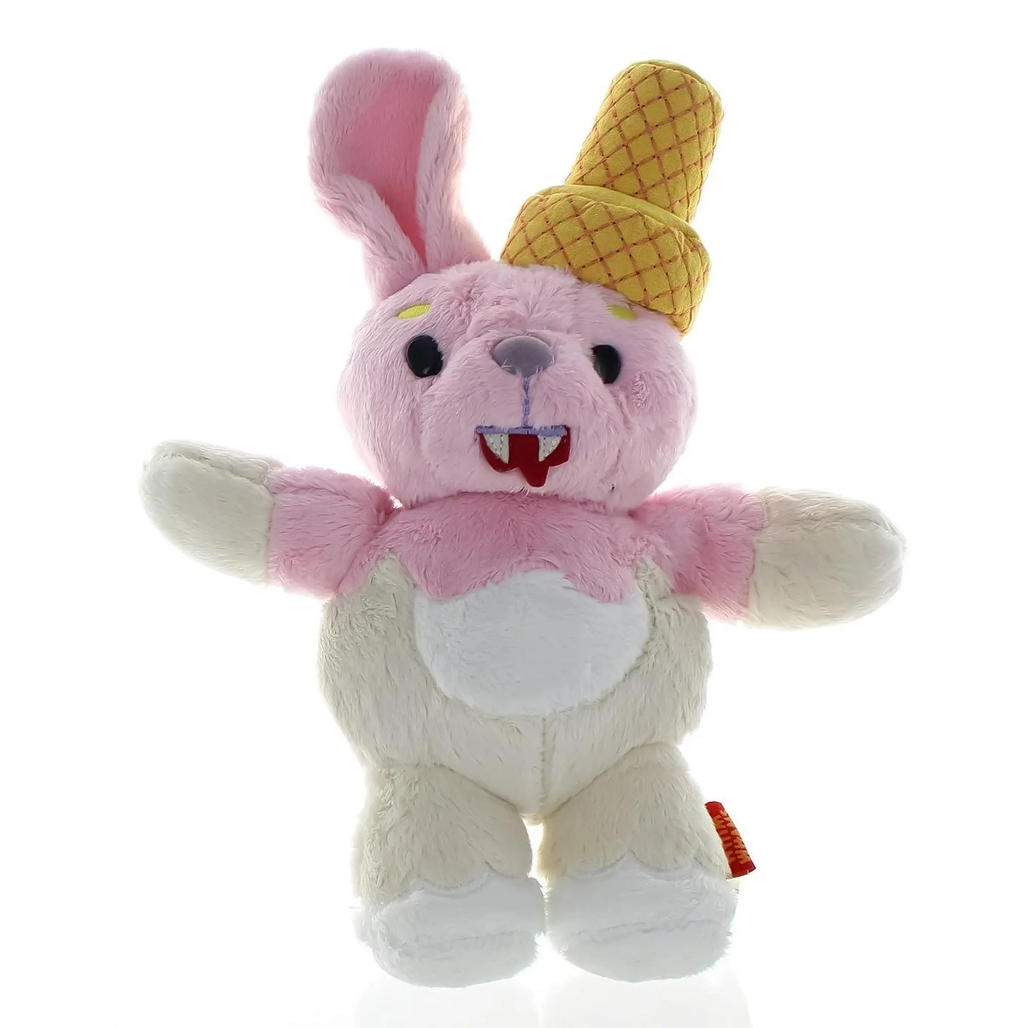 WhimWham 8" Bunny Ice Cream Cone Vampire Stuffed Toy - Bunny Stuffy, Cuddly Collectible, Soft Furry Item, Soft Huggable Gift, Soft Stuffed Doll