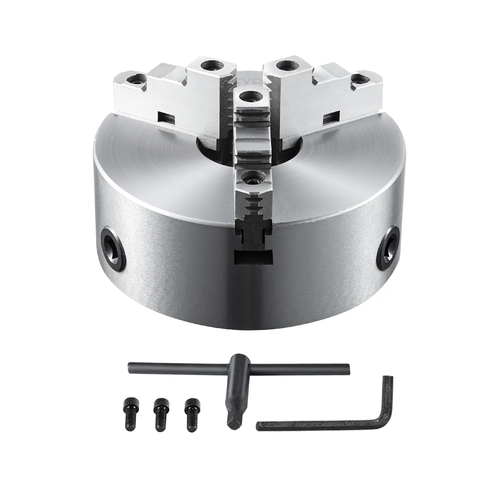 【DealsForYouDays】VEVOR 3-Jaw Lathe Chuck 8''Self-Centering Lathe Chuck0.16-8 in/4-200 mm Clamping Range with T-key Fixing Screws Hexagon Wrenchfor Lathe 3D Printer Machining Center Milling Drilling Machine