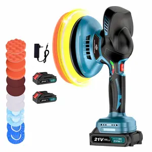 ZEEKMUSS Cordless Buffer Polisher, 6 Inch Dual Action Polisher Kit With 2pcs 21V 4.0Ah Rechargeable Battery, 6 Variable Speed 5500RPM Buffer Polisher For Detailing, Polishing, Waxing