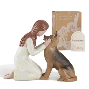 Storieme German Shepherd Dog Memorial Figurine - Heartfelt Gift Set for Women & Dog Lovers - Pet Loss Sympathy Bereavement Remembrance Keepsake