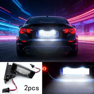 💡🚗 2 Pieces LED License Plate Lights | Fits Infiniti Q50 2013-2017 Nissan Armada Y62 Qashqai J10 J11 X-Trail T31 & More ✅ OBC Error-Free Operation ✅ 18 High-Intensity LEDs 6500K White Light ✅ Tool-Free Easy Installation ✅ Durable PC Material Weather Res