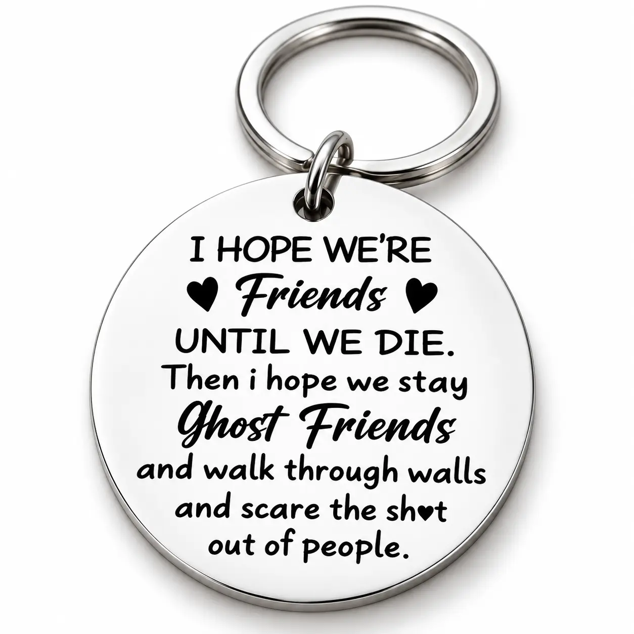 Funny Best Friend Keychain, Forever Friends Keyring, Cute Friendship Gift for Bestie, Sister, BFF Birthday Christmas Gift