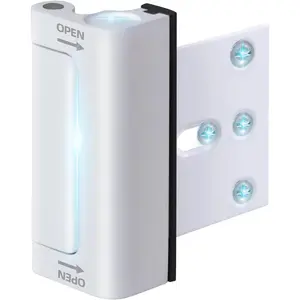 Door Reinforcement Lock, 1-Pack Upgraded White Front Door Locks for  Safety Withstand 800 lbs,   Proof Door Lock, Extra Door Lock from Inside  Unauthorized Entry