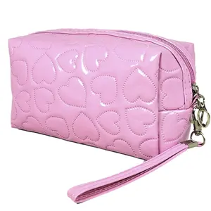 Heart pattern makeup pouch