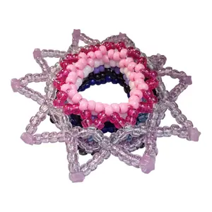 Kandi Mandala Starburst Cuff in Gender fluid Colors Friendship Bracelet Made to Order