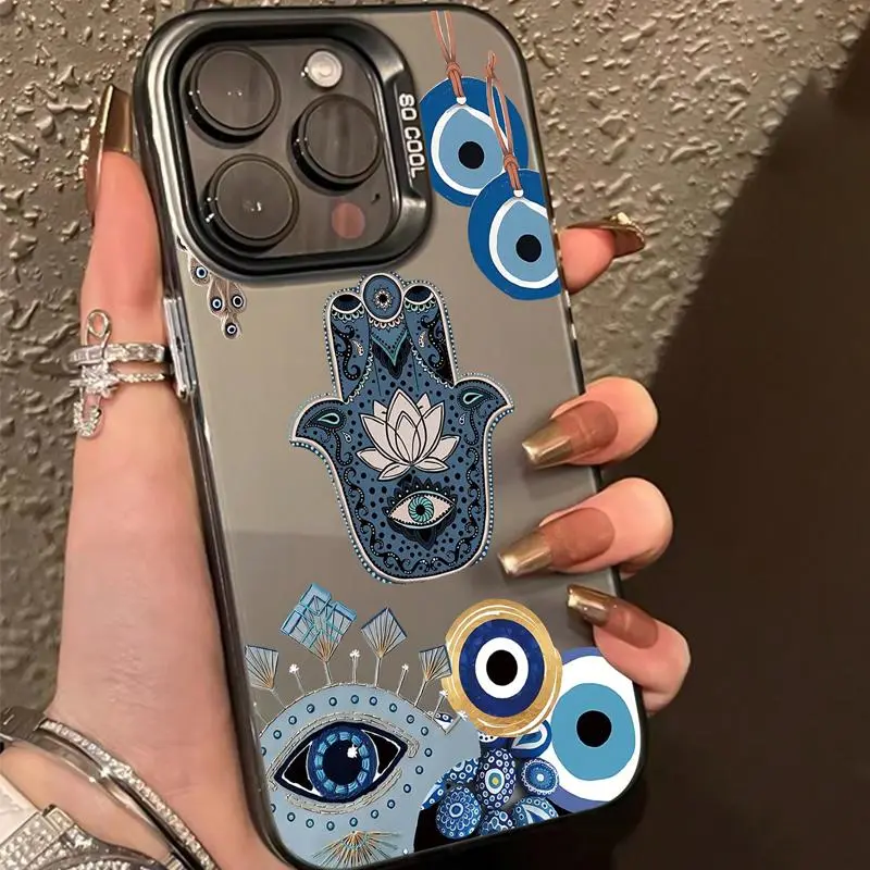 Blue Eye Pattern Phone Case, Decorative Durable Protective Phone Protector Cover, Phone Accessories Compatible with iPhone 11 12 13 14 15 Pro Max, Shockproof TPU Cover