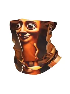 1 Piece Poster Tung Tung Tung Sahur Meme Bandana Neck Cover Bicycle Face Scarf Cycling Face Mask Hiking Unisex Adult Windproof Christmas Halloween