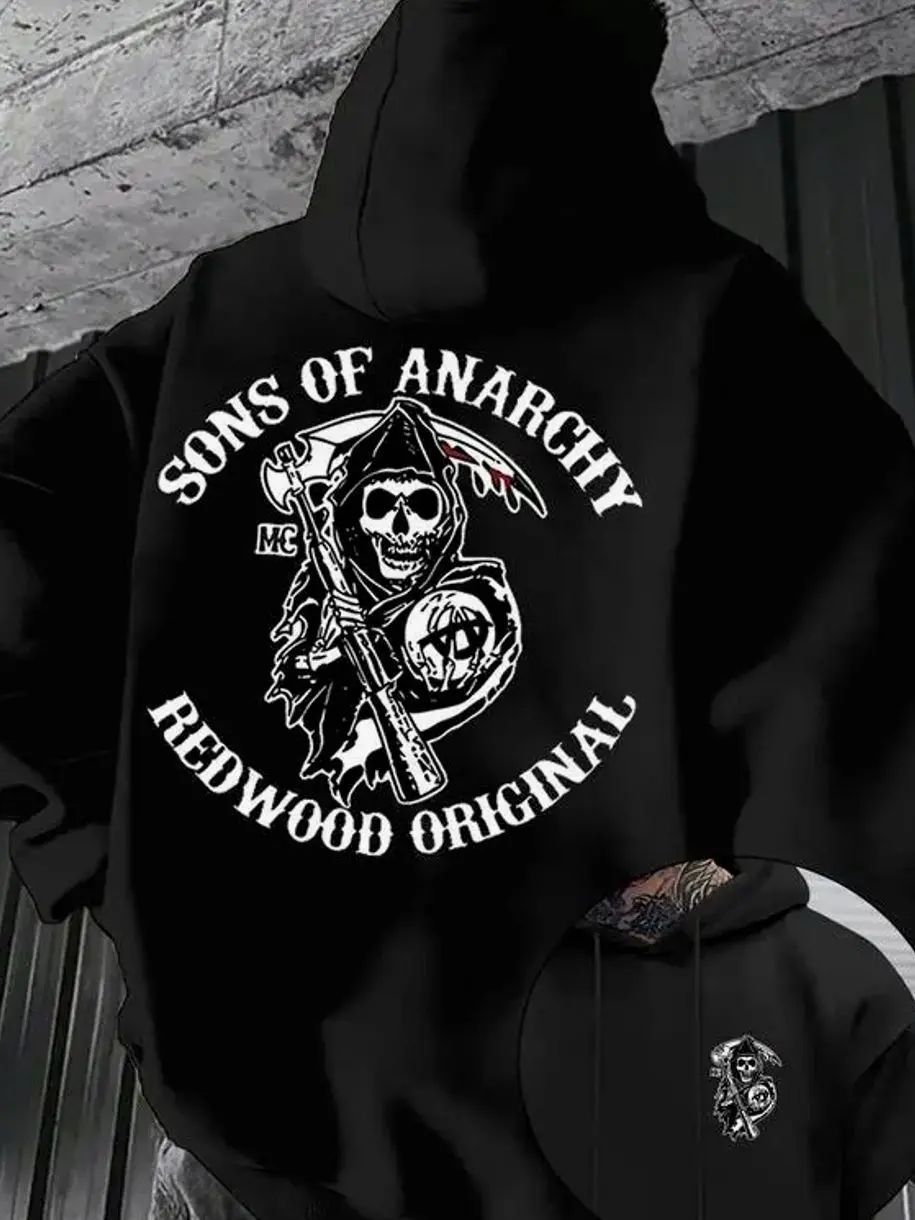 Sons of Anarchy Redwood Original Grim Reaper Mens Biker T-Shirt, Hoodie, Sweatshirt - Menswear Streetwear with Jeans, Denim, Sneakers, Jacket Compatibility