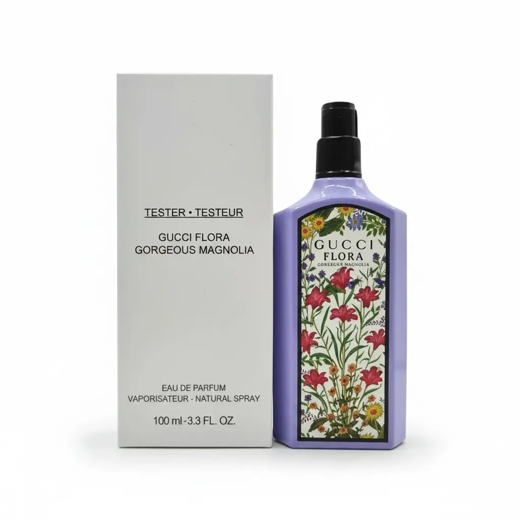 Gucci Flora Gorgeous Magnolia Eau de Parfum 3.3 fl oz (Tester box) for Women, Edp, Floral, Intense And Mature Perfume, 3 To 3.9 Fl Oz, Spray, Women's Fragrance