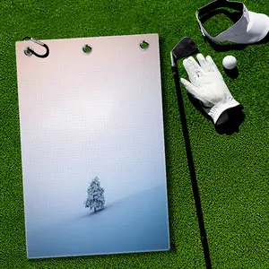 Snowy Pine Golf Towel Quick-Dry Golf Towels Accessory with Hooks Premium and Durable Polyester Golf Towels for Golf Bags Ideal for Golfers, Great Gift for Christmas Winter Holidays Golf Accessories