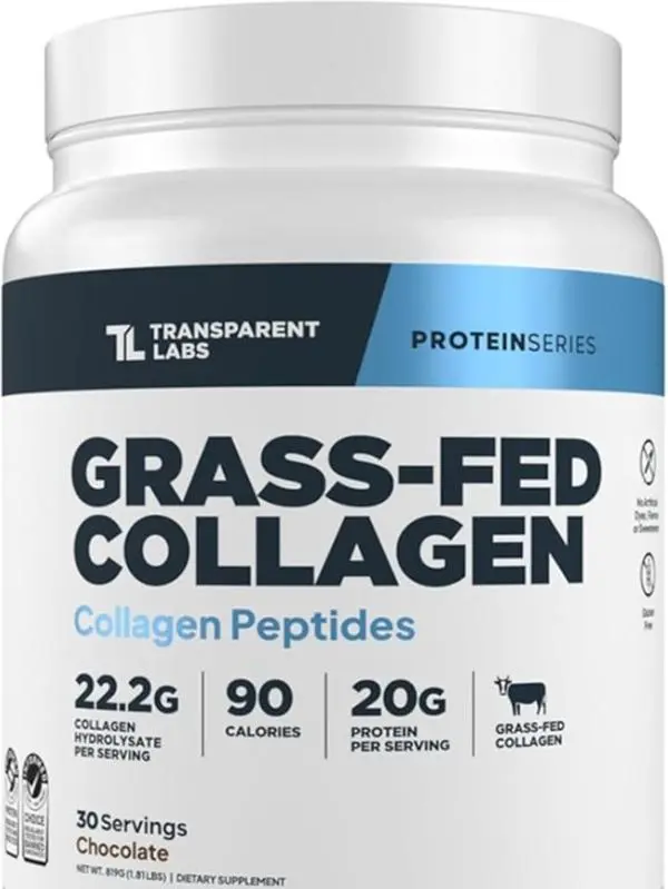 Transparent Labs Grass-Fed Collagen Peptides Powder - Chocolate Collagen Powder for Men & Women, 22G Grassfed Bovine Hydrolyzed Collagen Peptides for Skin, Hair, Bones & Muscle Recovery - 30 Servings