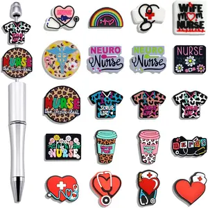 20 count Nurse Focal Beads for Pens,  Bead Nurse Pen Accessories  Theme Focal Beads for   Making Bracelet Necklace Handmade Crafts