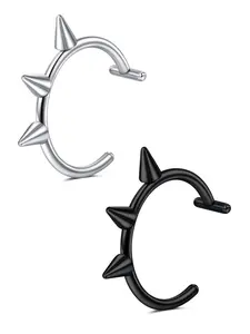 Fake Nose Ring, Fake Nose/Lip Piercing, Faux Nose Piercing Jewelry, Star Heart Fake Hoop Nose Ring for Women Men, Clip on Nose Ring, Nose Cuff, Non Piercing Jewelry