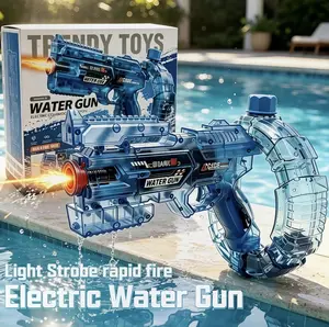 Electric Water Shooter with LED Lights, Powerful Squirt Water Pistol for Kids/Aldults,Long Range Shoot Reach To 26-35ft Outdoor Water Toy,Outdoor,Party,Birthday Gift