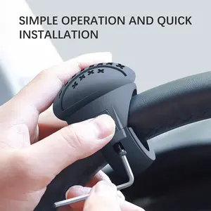 Car Accessories Steering Wheel Knob Spinner, Soft Silicone Steering Wheel Auxiliary Ball with Metal Bearings, 360° Rotation Car Power Handle Knob for Cars, Trucks, Tractors, Boats (Black)