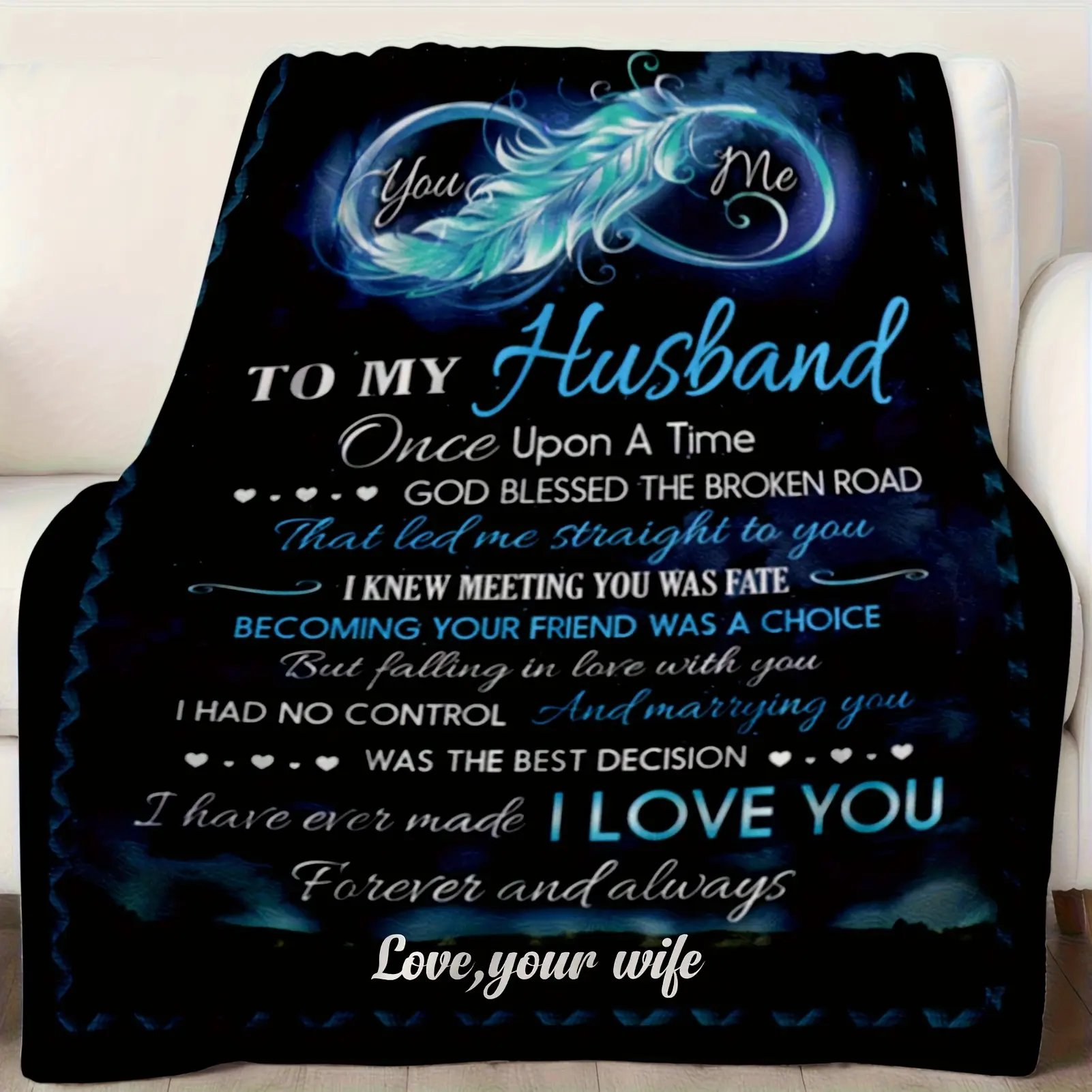 Husband Gift，280gsm Soft Cozy Stylish Throw Blanket - In Stock, Unique Couple Gift for Husband from Wife (Birthday, Wedding Anniversary), Local Warehouse, Throw Blanket Couple, Soft Cozy Blanket