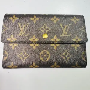 Pre-owned Louis Vuitton FINAL SALE Small Leather Goods Monogram Porte Tresor Etui Papiers Wallet SP0014